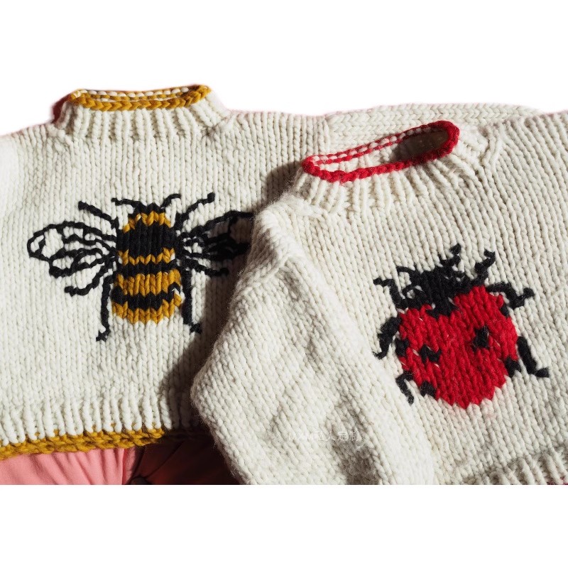 Embroidery Lady Bug - Star Ladybug Pattern Pure Wool Hand