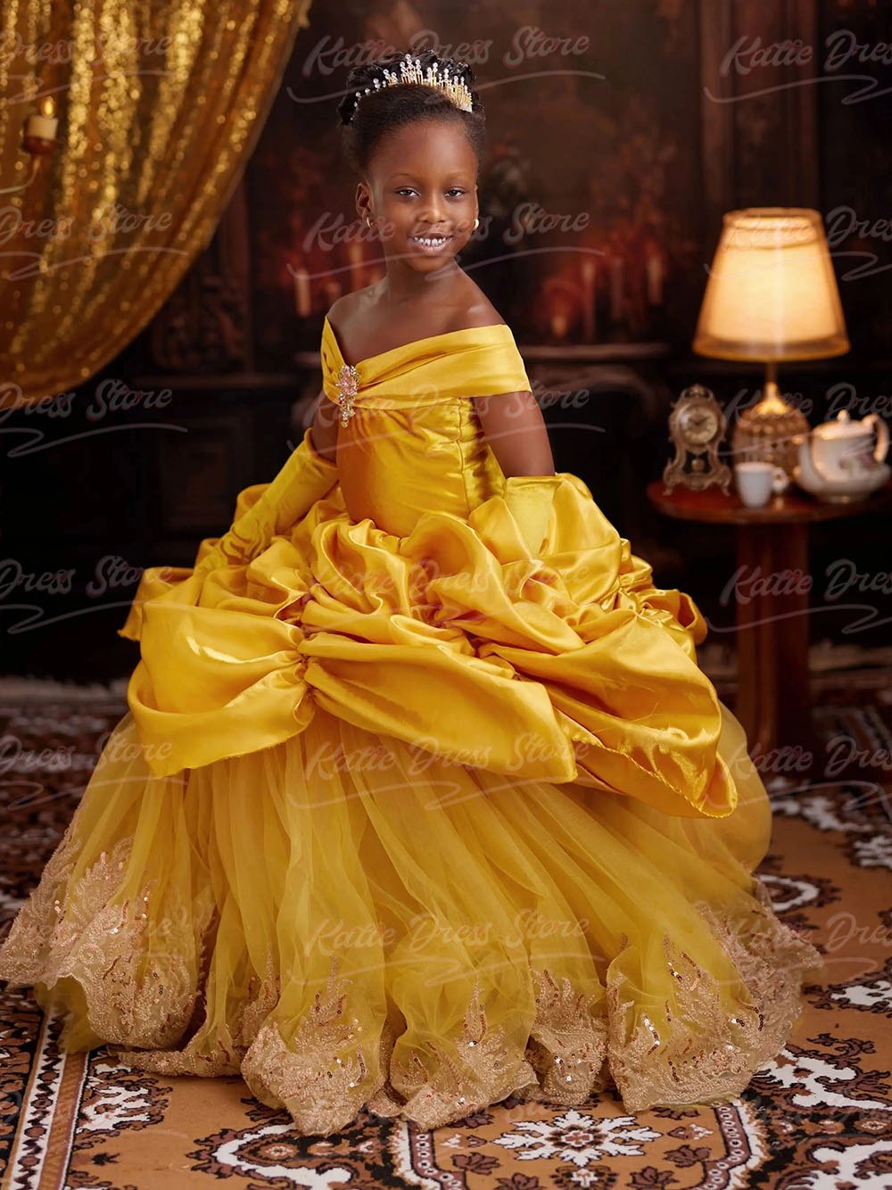 Customized Yellow Princess Flo - Embroidery Yellow Dress recension och pris