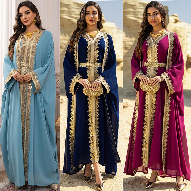 2PCS Muslim Women Dress Dubai  - Embroidery Kebaya recension och pris