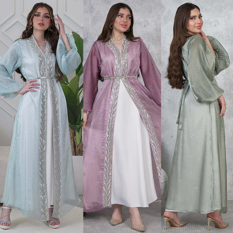 2PCS Muslim Women Dress Dubai  - Embroidery Kebaya recension och pris