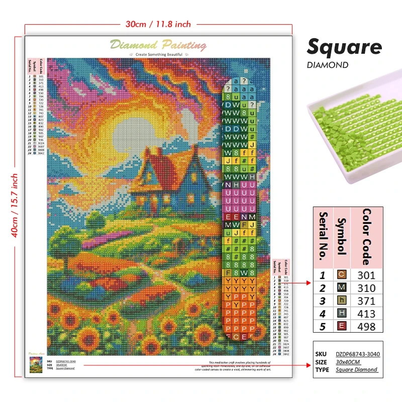 1pc Frameless 5d DIY Diamond A - Embroidery Bali recension och pris